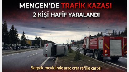 MENGEN'DE TRAFİK KAZASI: 2 KİŞİ HAFİF YARALANDI