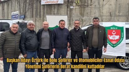 Şoförlerin kandilini kutlayarak kandil simdi ve türk kahvesi dağıttılar