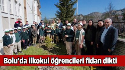 Bolu'da ilkokul öğrencileri fidan dikti