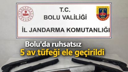 Bolu'da ruhsatsız 5 av tüfeği ele geçirildi