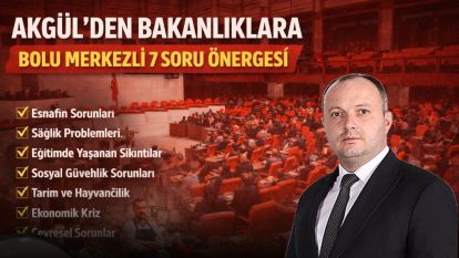 AKGÜL'DEN BAKANLIKLARA BOLU MERKEZLİ 7 SORU ÖNERGESİ