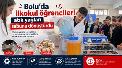 Bolu'da ilkokul öğrencileri atık yağları sabuna dönüştürdü