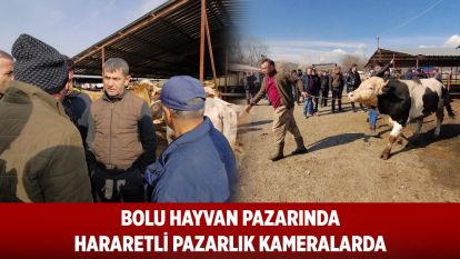 Hayvan pazarında hararetli pazarlık kamerada