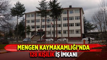 MENGEN KAYMAKAMLIĞI'NDA, 128 KİŞİLİK İŞ İMKANI