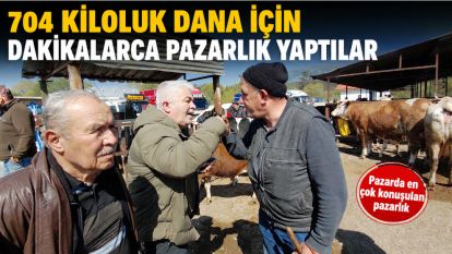 704 kiloluk dana için dakikalarca pazarlık yaptılar