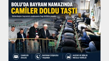 Bolu'da bayram namazında camiler doldu taştı