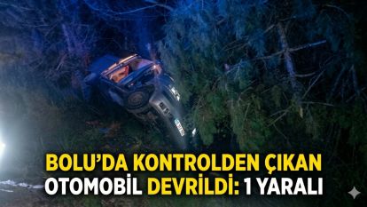 Bolu'da kontrolden çıkan otomobil devrildi: 1 yaralı