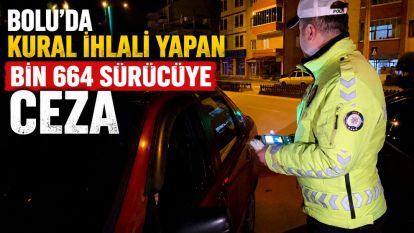 Bolu'da kural ihlali yapan bin 664 sürücüye ceza