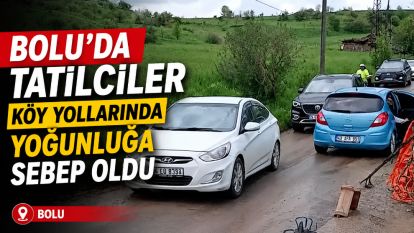 Bolu'da tatilciler köy yollarında yoğunluğa sebep oldu