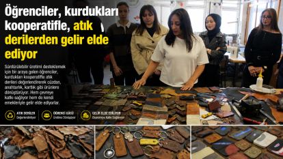 Öğrenciler, kurdukları kooperatifle, atık derilerden gelir elde ediyor