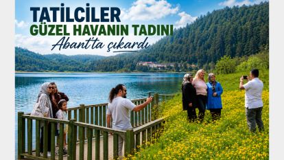 Tatilciler güzel havanın tadını Abant'ta çıkardı