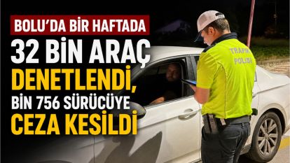 Bolu'da bir haftada 32 bin araç denetlendi, bin 756 sürücüye ceza kesildi