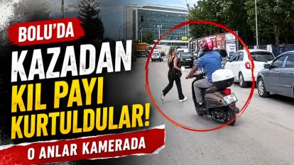 Bolu'da kazadan kıl payı kurtuldular: O anlar kamerada