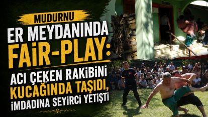 Mudurnu er meydanında fair-play: Acı çeken rakibini kucağında taşıdı, imdadına seyirci yetişti
