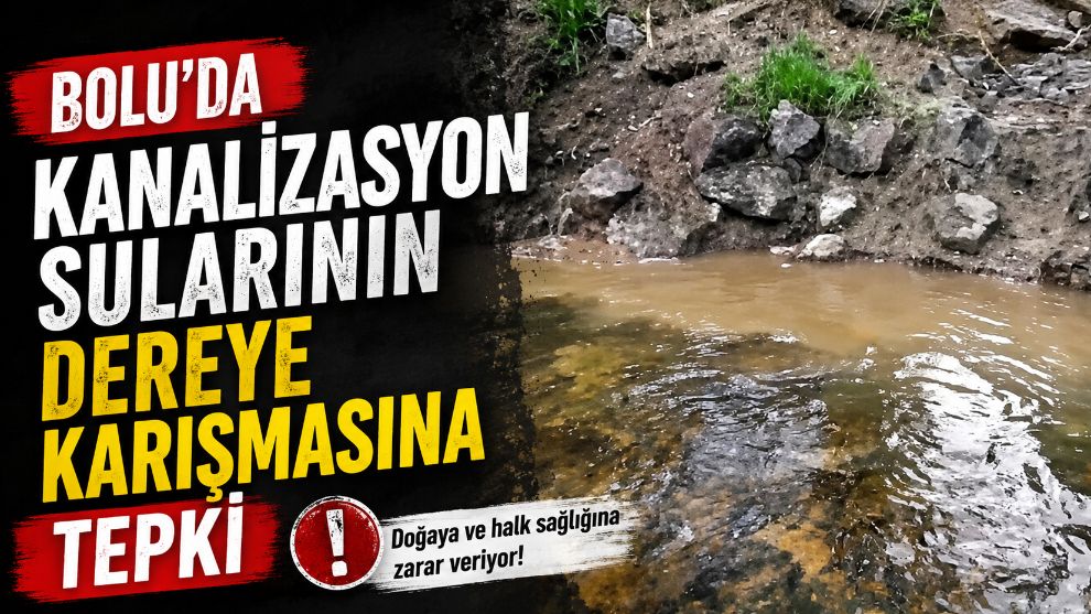 Bolu'da kanalizasyon sularının dereye karışmasına tepki