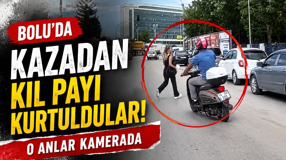 Bolu'da kazadan kıl payı kurtuldular: O anlar kamerada