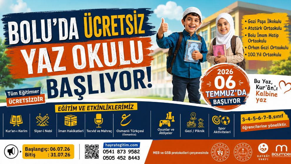Bolu'da ücretsiz yaz okulu başlıyor