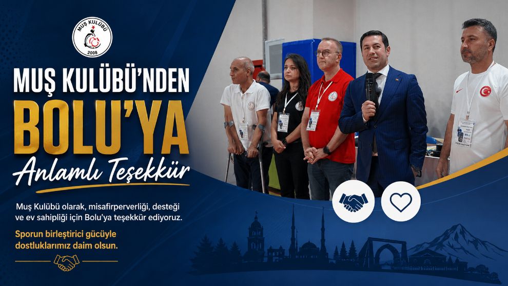 Muş Kulübü'nden Bolu'ya Anlamlı Teşekkür