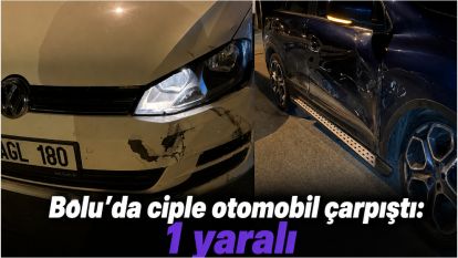 Bolu'da ciple otomobil çarpıştı: 1 yaralı