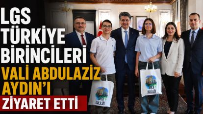 LGS Türkiye Birincileri Vali Abdulaziz Aydın'ı Ziyaret Etti